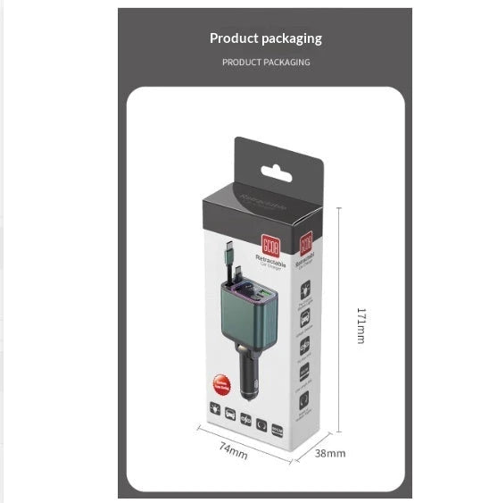 Redridge 4-in-1 Retractable Car Charger